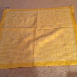 Yellow Scarf with Small White Round Design Made in Italy